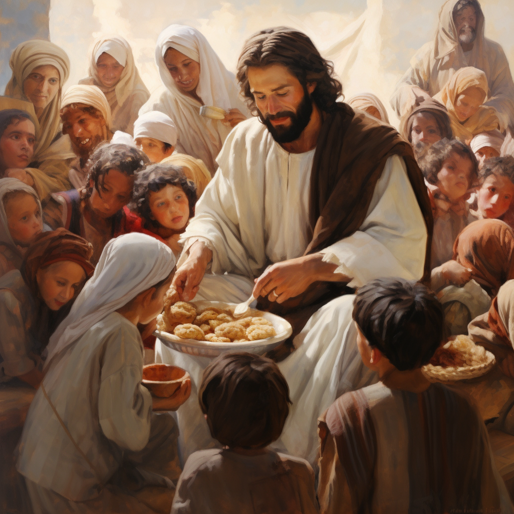 Jesus feeding the multitude