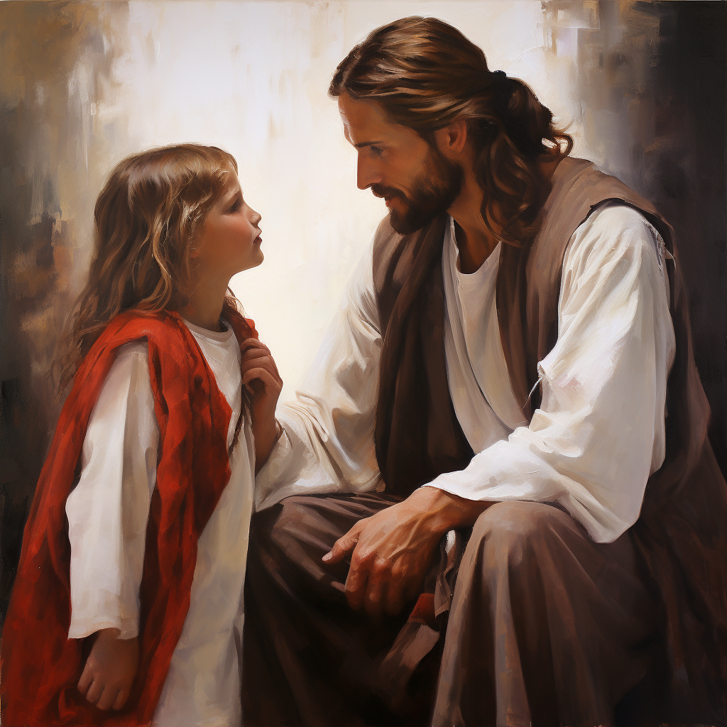 Jesus with a young boy