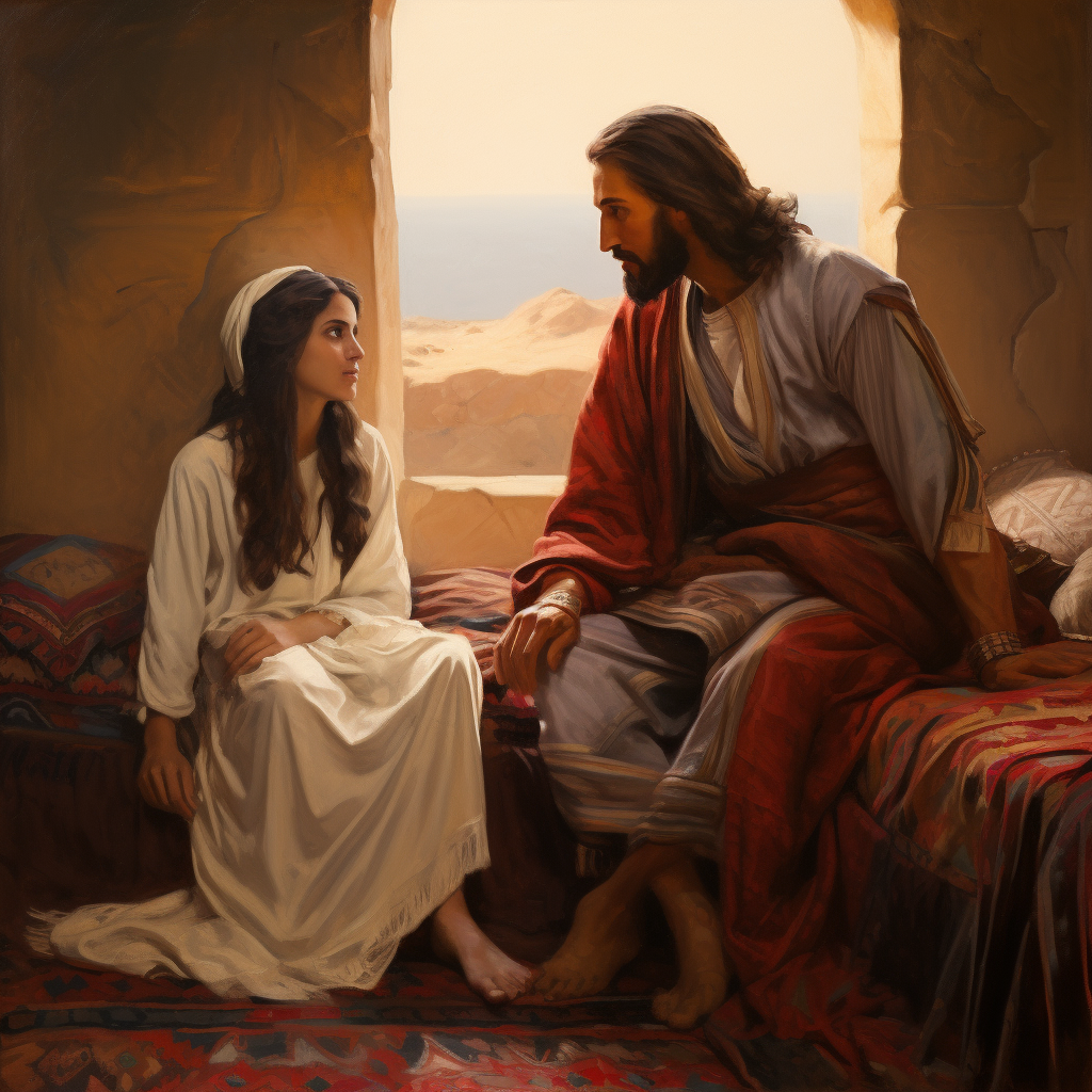 Jesus with a young girl