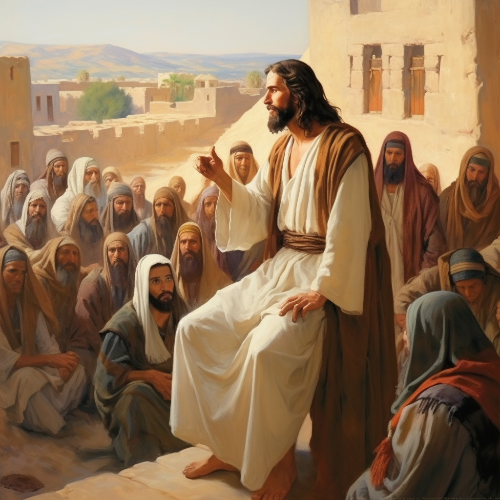 Jesus delivering a sermon