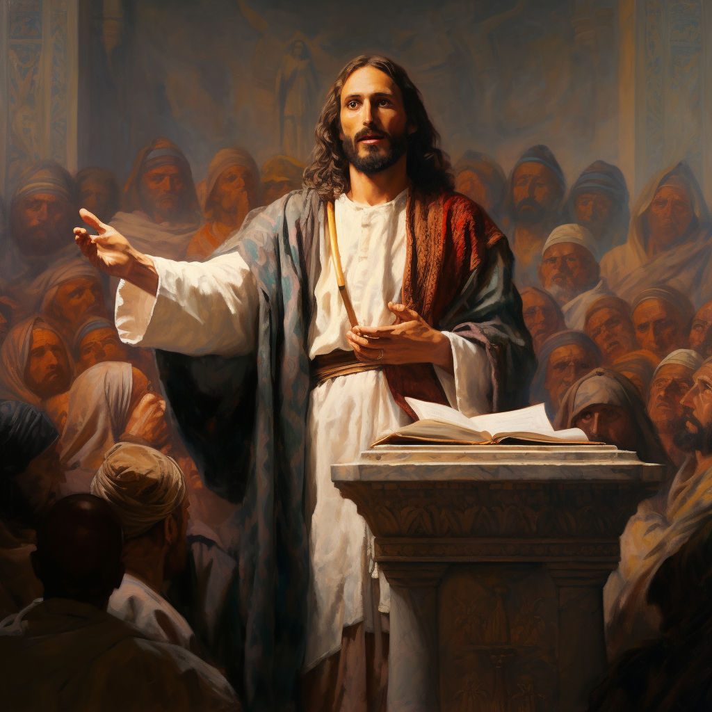 Jesus delivering sermon