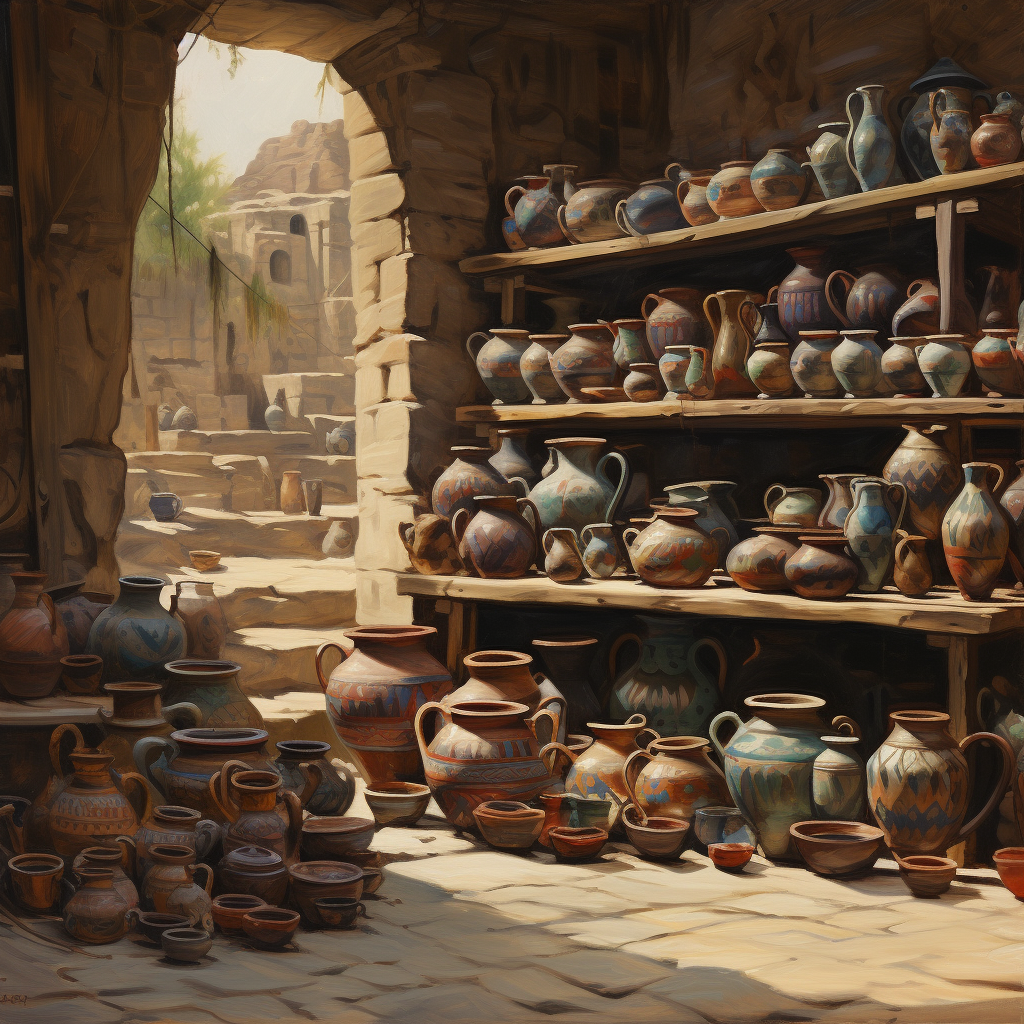 Pottery stall